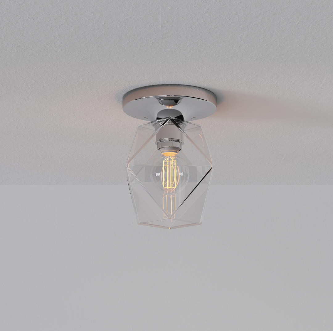 Lámpara de techo de cristal Talvior Geometry - Estilo de montaje empotrado de cristal facetado