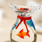 Cargar imagen en el visor de la Galería, Close detail of rounded glass goldfish ornament rim