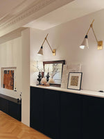 Cargar imagen en el visor de la Galería, Lámpara de pared vintage de metal con brazo oscilante ajustable M23