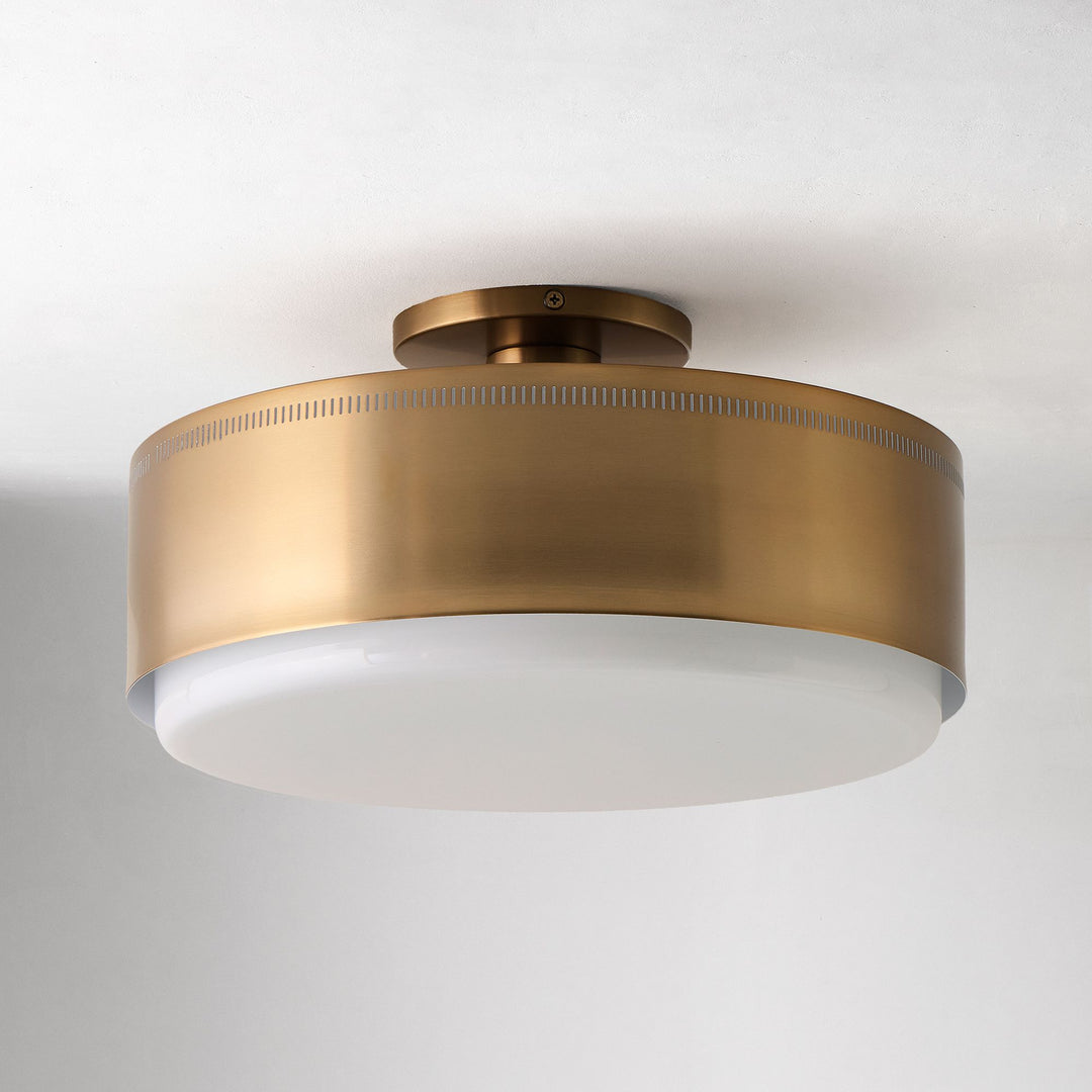Plafonnier rond en métal Bolvira - Style encastré bronze champagne