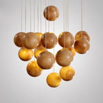 Load image into Gallery viewer, Wooden Orb Sphere Cluster Pendant Light M25