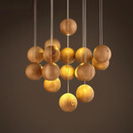 Load image into Gallery viewer, Wooden Orb Sphere Cluster Pendant Light M25