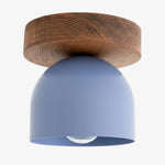 Load image into Gallery viewer, Metio Dome Scandinavian Oak Flush Mount Ceiling Light – Modern Minimalist Design for Living Room & Bedroom