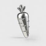 Cargar imagen en el visor de la Galería, Chrome silver carrot 50 mm cabinet knob front view