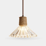 Cargar imagen en el visor de la Galería, Rustic Woven Rope Glass Pendant Light Collection
