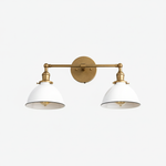 Load image into Gallery viewer, Conique Metal Vintage Dual Shade Wall Sconce – Farmhouse Style Lighting for Bathroom & Hallway