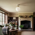 Load image into Gallery viewer, Glorica Opal Glass Semi-Flush Ceiling Light – Mid-Century Modern Fixture for Living Room