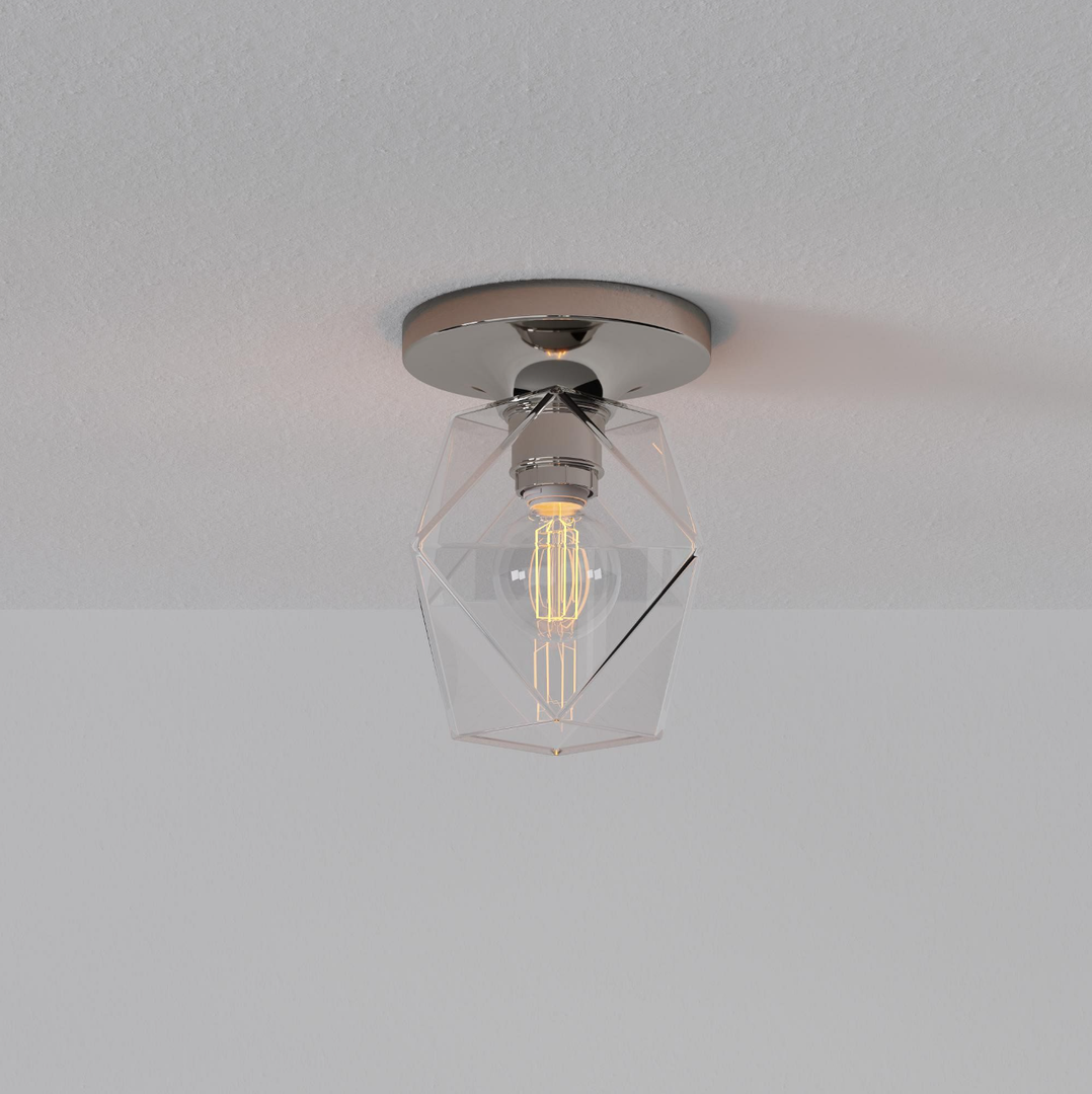 Lámpara de techo de cristal Talvior Geometry - Estilo de montaje empotrado de cristal facetado