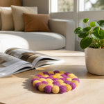 Cargar imagen en el visor de la Galería, Colorful felt coaster in a living room