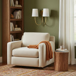 Cargar imagen en el visor de la Galería, Aplique de Pared Doble Clásico Moderno Roven con Brazos Curvos y Pantallas de Tela para Dormitorio y Pasillo