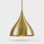 Cargar imagen en el visor de la Galería, Bright brass large A shade pendant light
