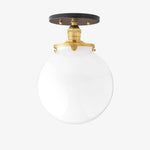 Load image into Gallery viewer, Glorica Opal Glass Semi-Flush Ceiling Light – Mid-Century Modern Fixture for Living Room