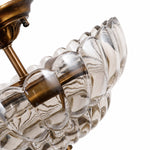 Charger l'image dans la visionneuse de galerie, Floral Brass and Amber Glass Semi-Flush Ceiling Light