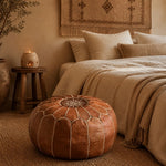 Cargar imagen en el visor de la Galería, brown Moroccan pouf room scene