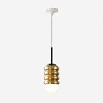 Bild in Gallery-Viewer laden, Iron Pendant Lamp with Ribbed Shade - Cream Style Light for Bedroom