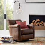 Bild in Gallery-Viewer laden, Lawson Modern Messing Stehlampe – Recycelter Glasschirm für Leseecke oder Schlafzimmer