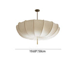 Load image into Gallery viewer, Traditional Japanese Round Iron Frame Fabric Shade 3/5 Light Chandelier For Living Room