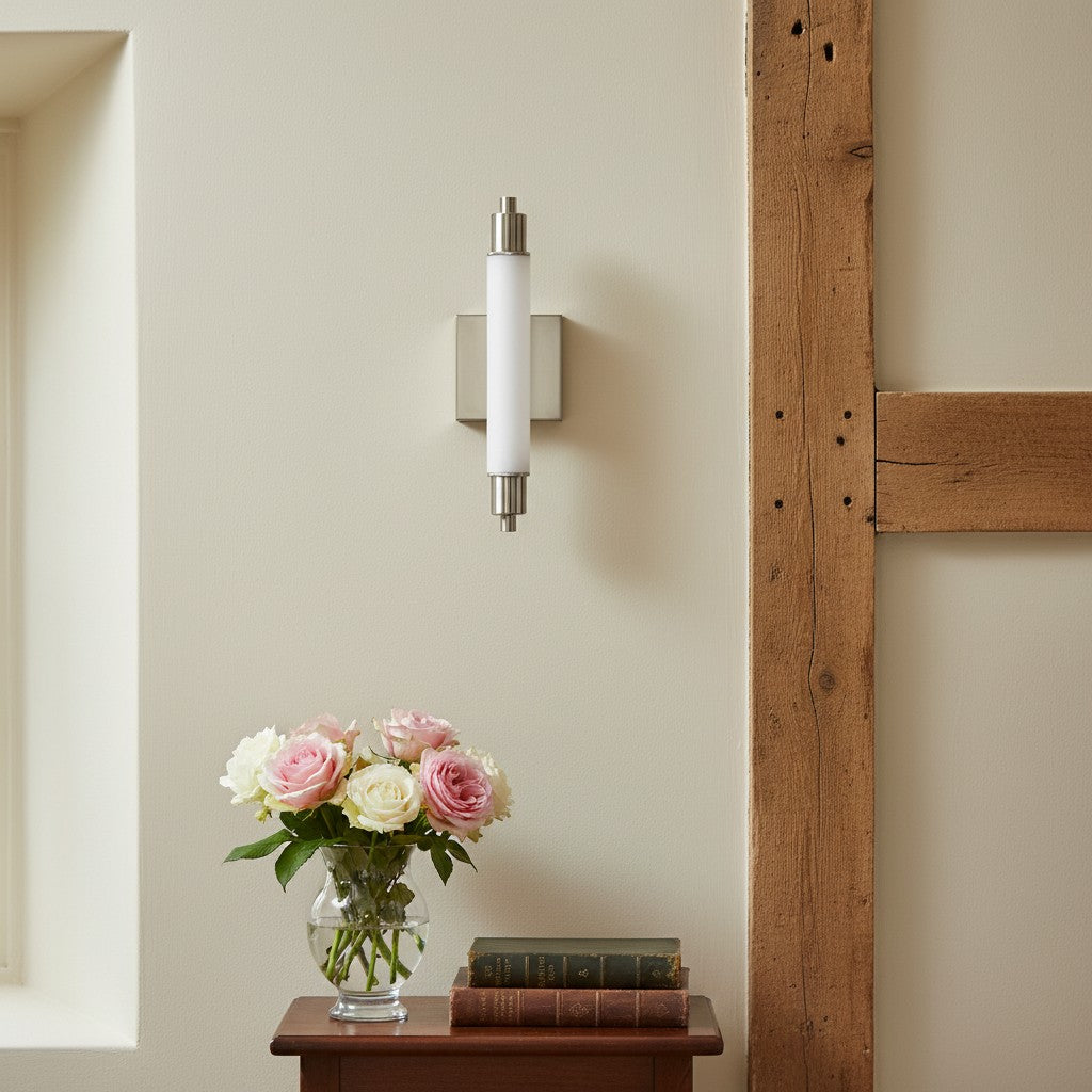 Aplique de tocador moderno Ornato Luxe - Lámpara de pared Art Déco con pantalla cilíndrica