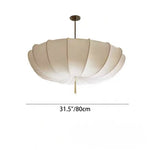 Load image into Gallery viewer, Traditional Japanese Round Iron Frame Fabric Shade 3/5 Light Chandelier For Living Room