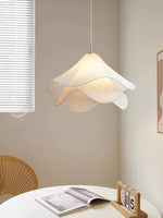 Load image into Gallery viewer, Ethereal Bloom French Floral Pleated Fabric Pendant Light