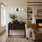 Load image into Gallery viewer, Glorica Glass Minimalist Metal Bar Vanity Light – Globe Wall Lamp for Dressing Room & Bathroom