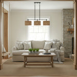 Cargar imagen en el visor de la Galería, Lámpara colgante rústica Ravelo en forma de tambor con diseño escultórico de metal para comedores y salas de estar