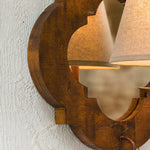 Load image into Gallery viewer, Antique Wood Wall Sconce With Fabric Shade