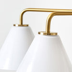 Load image into Gallery viewer, Conica Modern Glass Cone Chandelier – Sculptural 5 Light Brass Design