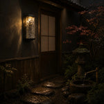 Cargar imagen en el visor de la Galería, Outdoor wall light on a porch wall with matte black frame