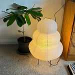 Load image into Gallery viewer, Japanese Wabi Sabi White Rice Paper Table Lamp