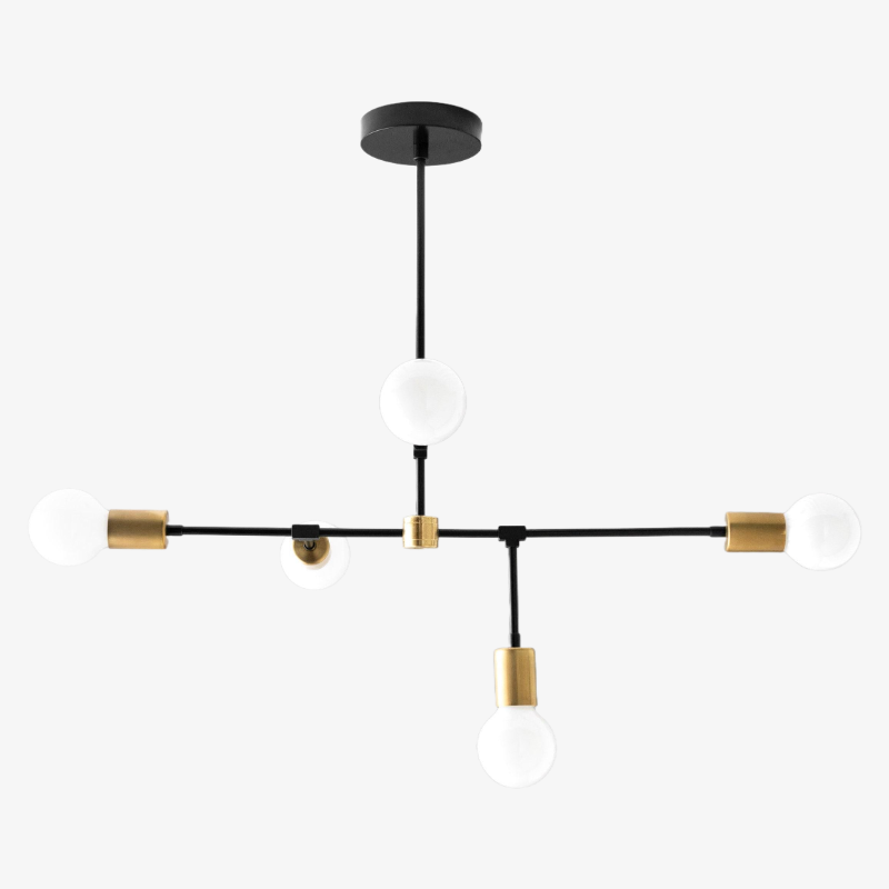 Lustre Mobilux Line 5 lumières - Plafonnier moderne pour salle à manger