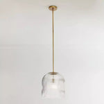 Load image into Gallery viewer, Ribbed Glass Pendant Light – Brass And Glass Pendant Light With Farmhouse Pendant Light Flair