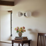 Cargar imagen en el visor de la Galería, Aplique de pared para baño de estilo moderno de mediados de siglo Lumio Globe Opal Glass