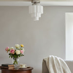 Load image into Gallery viewer, Geotower Glass Multi-layer Ceiling Light – Art Deco Light for Bedroom