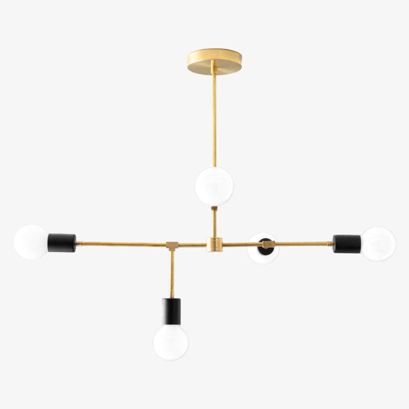Lustre Mobilux Line 5 lumières - Plafonnier moderne pour salle à manger