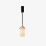 Load image into Gallery viewer, Style C travertine pendant with walnut wood finish