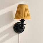 Bild in Gallery-Viewer laden, Rowan No-Wire Pleated Drum Shade Wall Sconce – Plug-In Fabric Wall Light