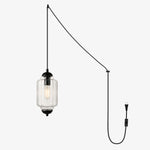 Bild in Gallery-Viewer laden, Fluted Glass Antique Brass Plug-In Pendant