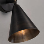 Load image into Gallery viewer, Cone shade and warm inner brass finish close-up