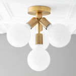 Load image into Gallery viewer, Glorica Glass Elegant Flush Mount Light Fixture - White Globe Design for Contemporary Interiors