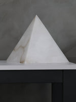 Load image into Gallery viewer, Alabaster Pyramid Table Lamp