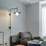 Cargar imagen en el visor de la Galería, Lámpara de pared nórdica con brazo oscilante para salón M22