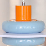 Load image into Gallery viewer, Close-up of sea salt blue layered shade and orange accent
