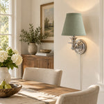 Charger l'image dans la visionneuse de galerie, Rowan No-Wire Flat Drum Shade Wall Sconce – Plug-In Fabric Wall Light