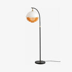 Load image into Gallery viewer, Afterglow Sunset Curved Floor Lamp - Vintage Glass Shade for Bedroom