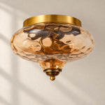 Charger l'image dans la visionneuse de galerie, Modern Farmhouse 2-Light Hammered Water Glass Flush Mount Ceiling Light