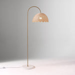 Load image into Gallery viewer, Olvara Arched Rattan Floor Lamp - Boho Chic Natural Woven Lighting