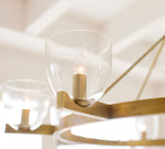 Load image into Gallery viewer, Auria Hand-Blown Glass & Metal Linear Chandelier – Contemporary Multi-Arm Fixture for Dining & Kitchen Island