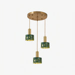 Load image into Gallery viewer, Green Jade 3-Light Cluster Pendant Light
