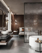 Load image into Gallery viewer, Contemporary Hanging Light - Iron Metal Glass Gold Brown Damp-rated